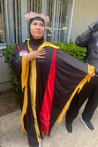 An employee at Asbury Park dressed as a disney villian